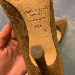 Tan Suede Jimmy Choo pumps